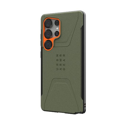 Picture of UAG Civilian MagSafe Case for Samsung Galaxy S25 Ultra - Olive Drab/Orange