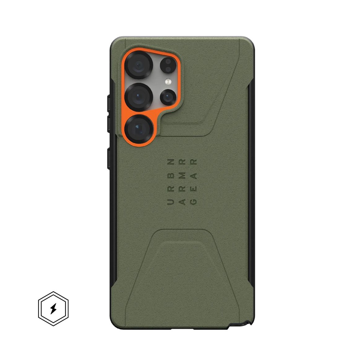 Picture of UAG Civilian MagSafe Case for Samsung Galaxy S25 Ultra - Olive Drab/Orange