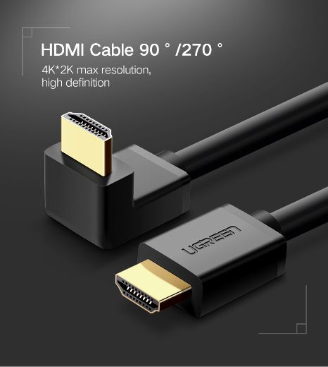 Picture of Ugreen HDMI 4K 90 Degree Cable 2M - Black