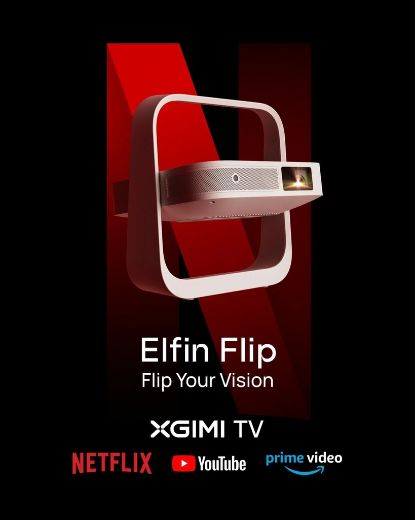 Picture of XGIMI Elfin Flip Portable Projector Built-in Stand - White