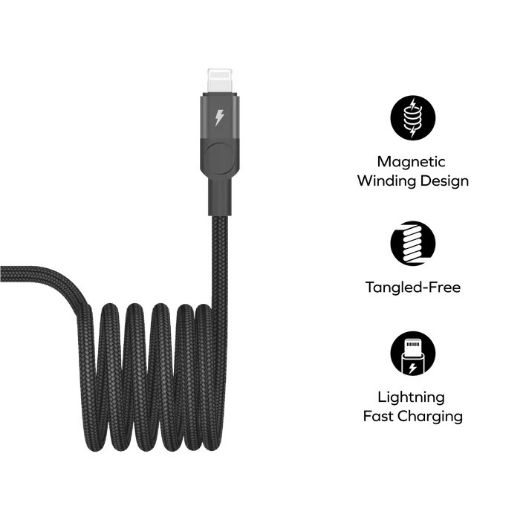 Picture of Momax Mag Link USB-C to Lightning Magnetic Cable 1M - Black