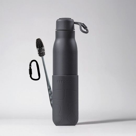 Picture of Eltoro Stainless Steel Bottle 750ml Gray with Gray Sleeve - Gray