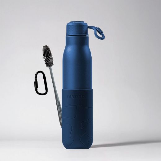 Picture of Eltoro Stainless Steel Bottle 750ml Navy with Navy Sleeve - Navy