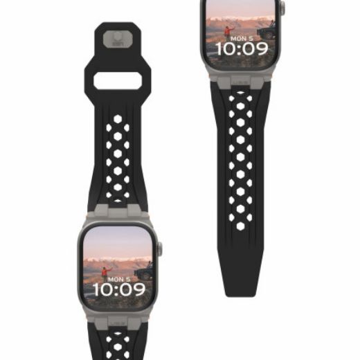 Picture of UAG Monarch Strap for Apple Watch 49/45/44/42mm - Black/Titanium