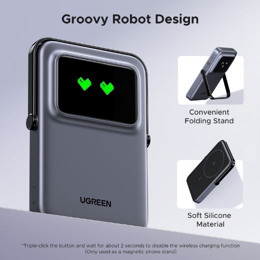 Picture of Ugreen 5000mAh Magnetic Wireless Power Bank - Gray