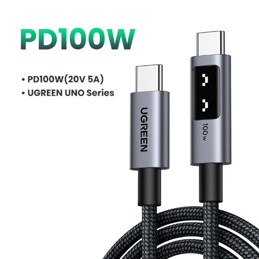 Picture of Ugreen Uno USB-C to USB-C PD Fast Charging Cable 3M - Space Gray