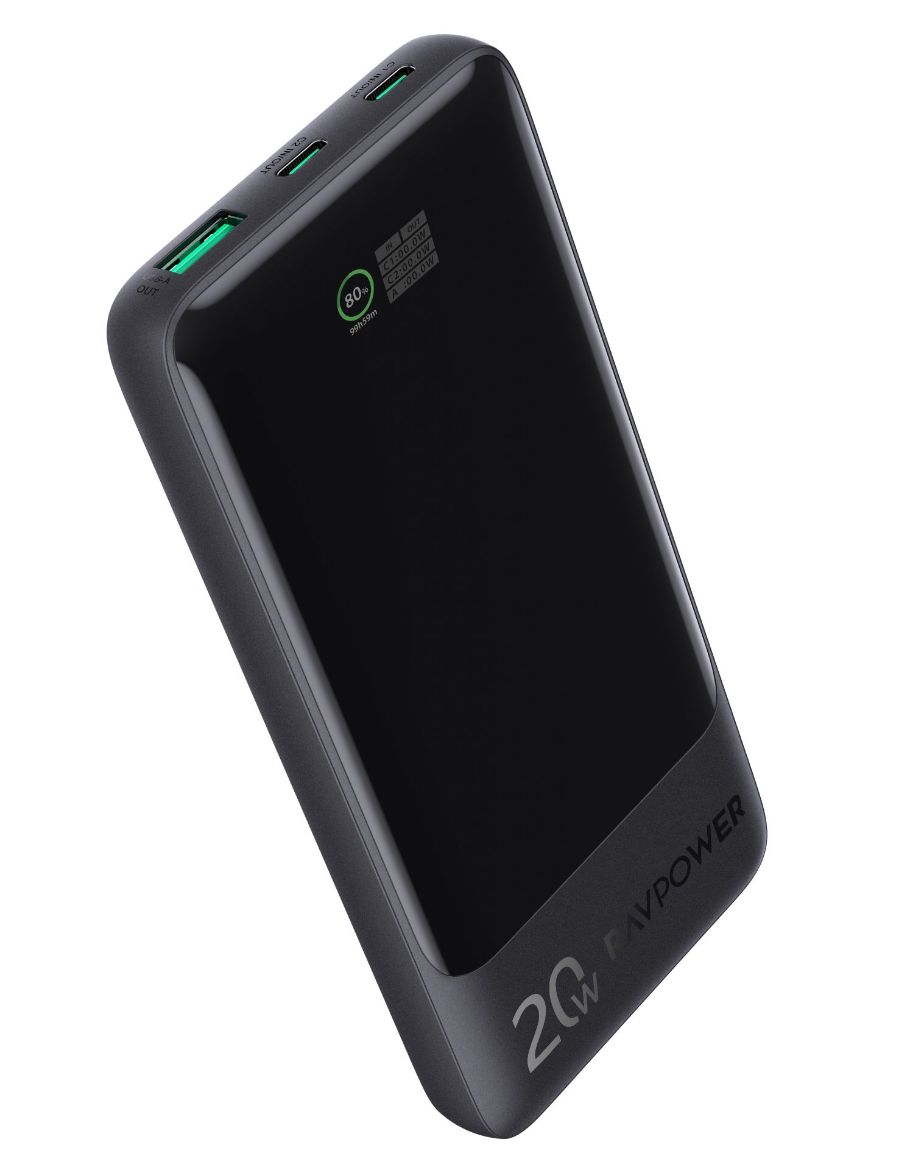 Picture of Ravpower 10000mAh PD Pioneer 20W 3-Ports Portable Power Bank - Black