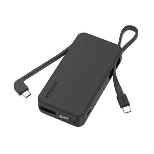 Picture of Momax 1-Power Vital Power Bank 10000mAh With 2 Built In USB-C Cables - Black