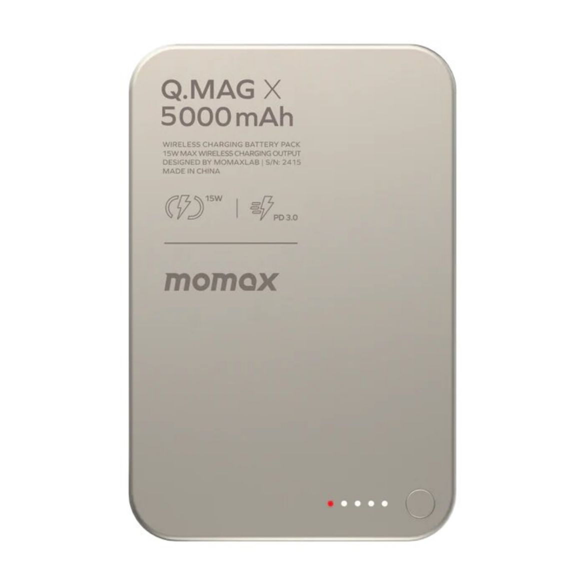 Picture of Momax Q.Mag X Magnetic Wireless Power Bank 5000mAh Gen 2 - Desert Titanium